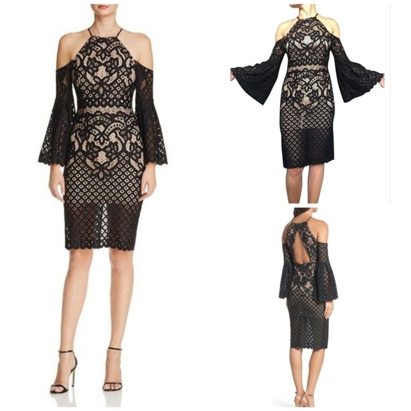 BARDOT Mila lace cold shoulder dress S - Picture 1 of 15